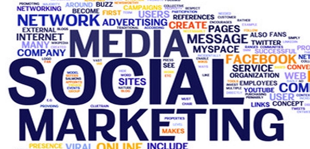 social media marketing written in big font size