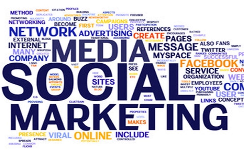 social media marketing written in big font size