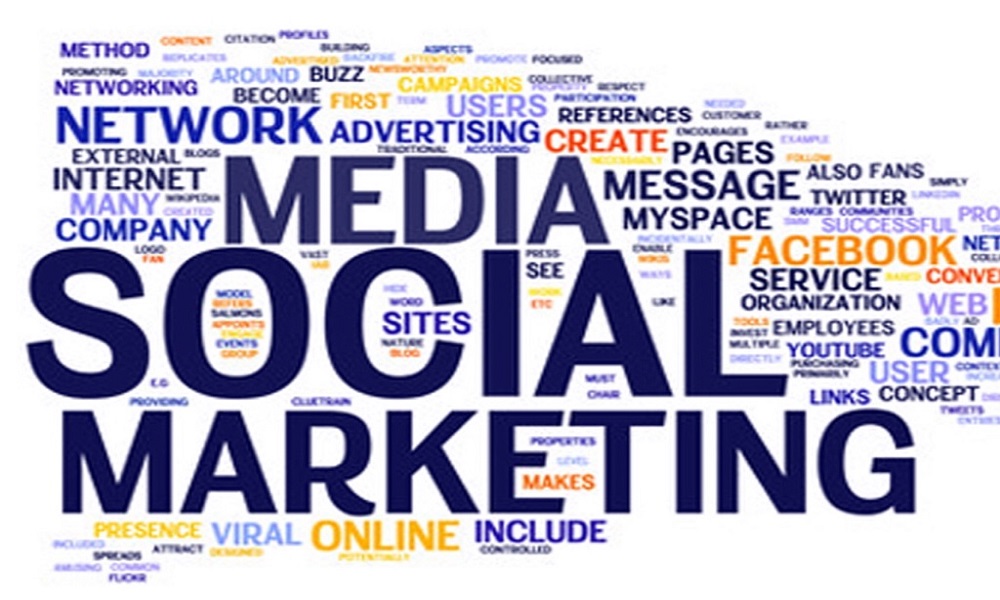 social media marketing written in big font size